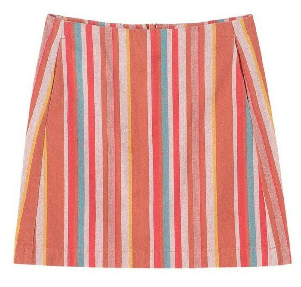 Truce Big Girl's SZ 16 Vertical Striped 100% Cotton Short Mini Skirt Multicolor